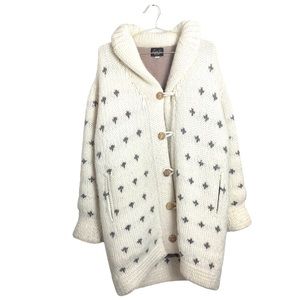 Vintage Lana Co • Cream Wool Button-up Jacket Size (L)